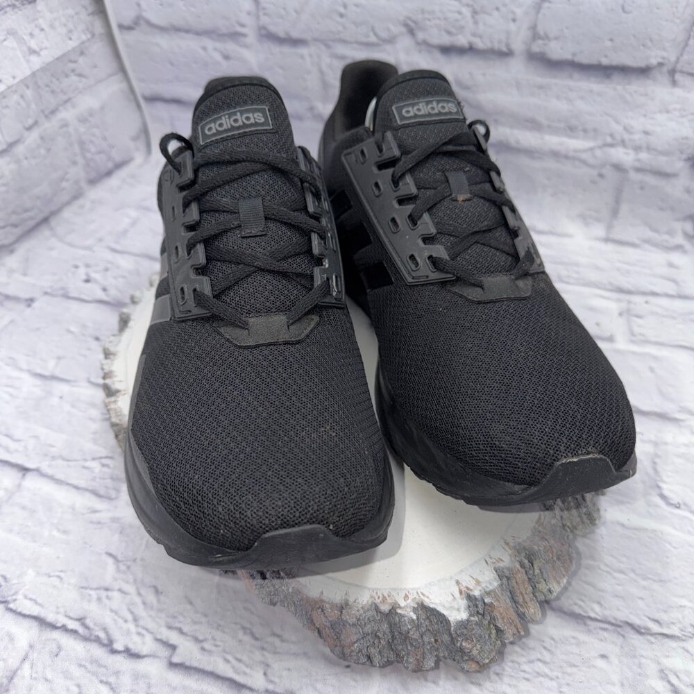 Adidas Duramo 9 Mens Size 12.5 Triple Black Walking Running Shoes Sneakers - Picture 2 of 14